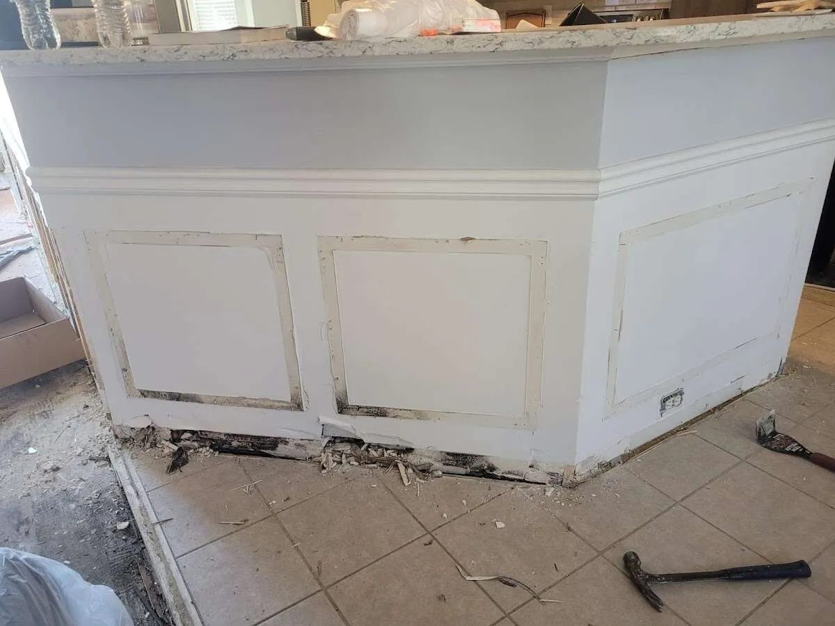 Water damage and mold on kitchen during Mold Inspection & Testing in Telford